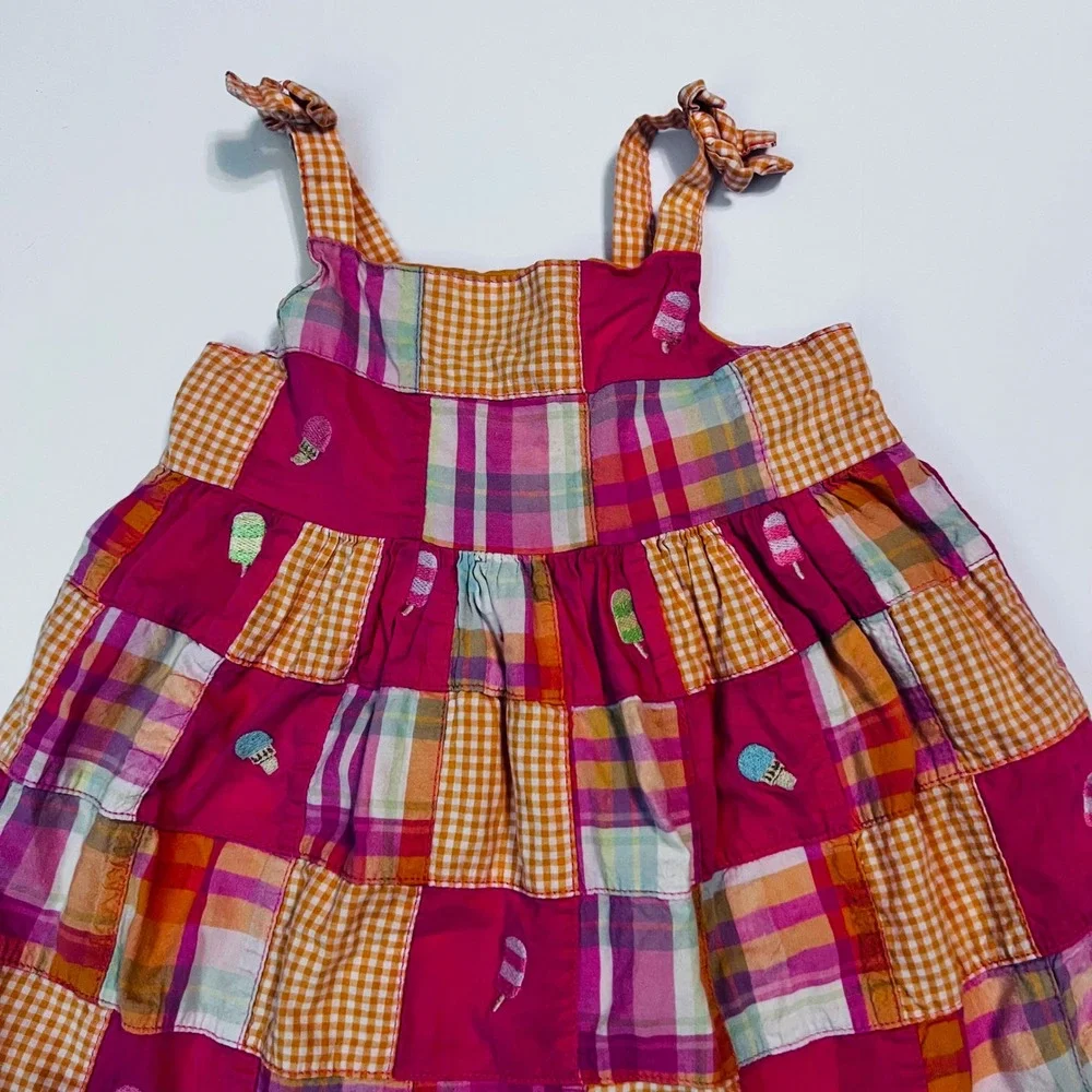 Vintage Gymboree Toddler Girls Sundress Dress Size 2T Plaid Ice Cream